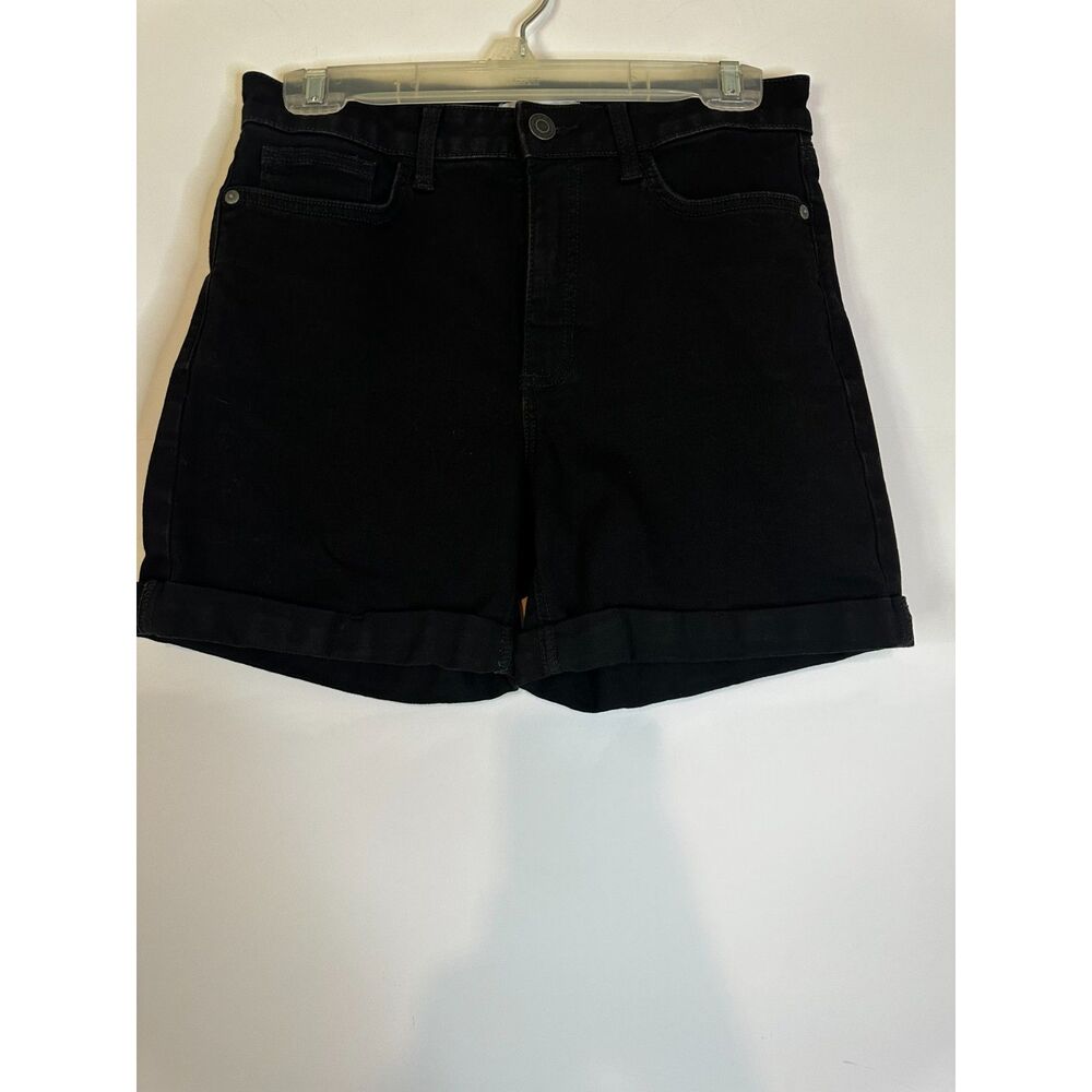Lauren Conrad Women’s Black Denim Shorts Size 8 Rolled Hem
